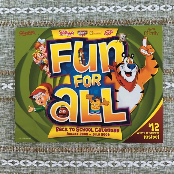 2008- 2009 Vintage Kelloggs Keebler Food Breakfast Calendar - Picture 1 of 6